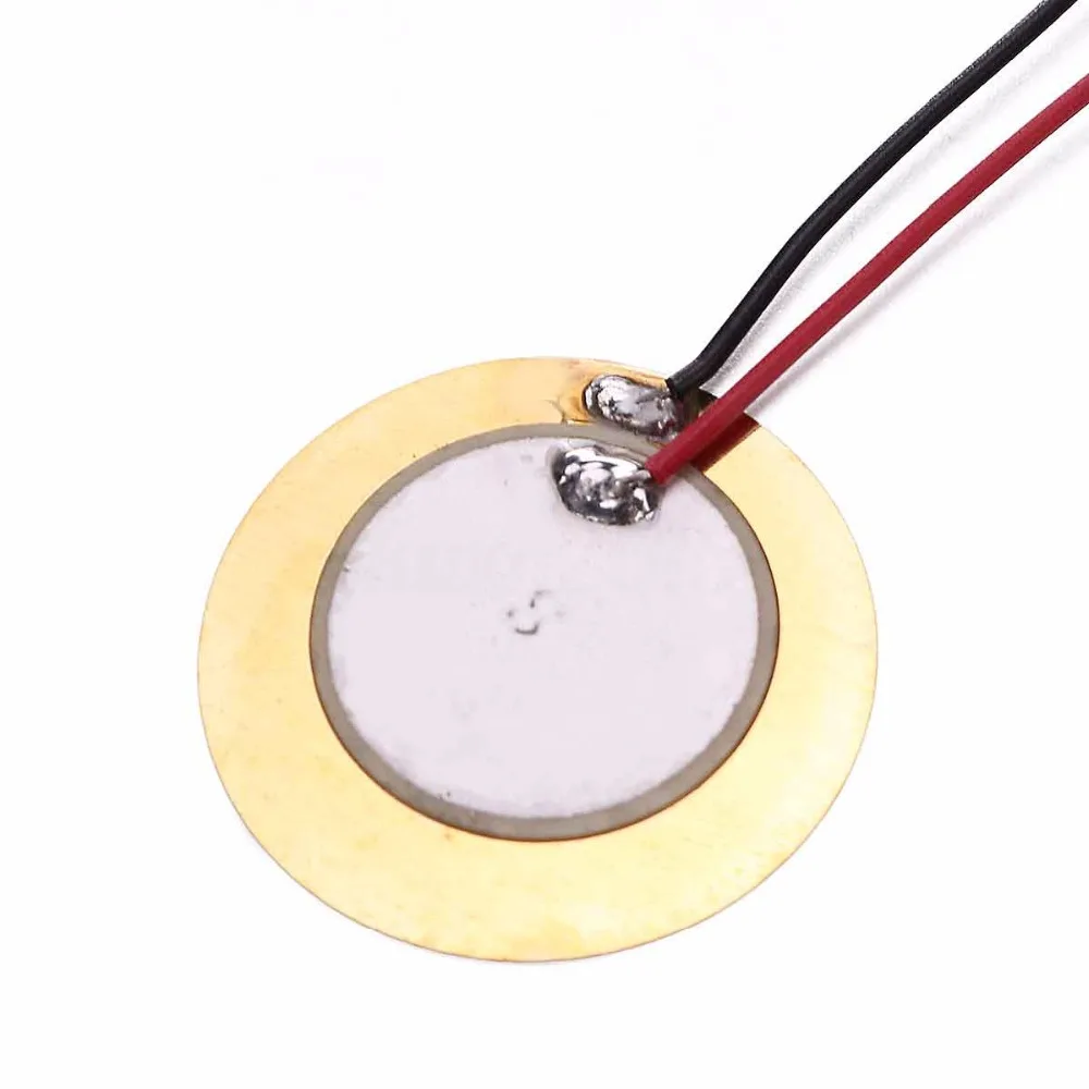 27mm diâmetro de cobre piezoelétrico buzzer piezo elétrico disco acústico mandolin ukulele diy transdutor captador 10 pçs/lote