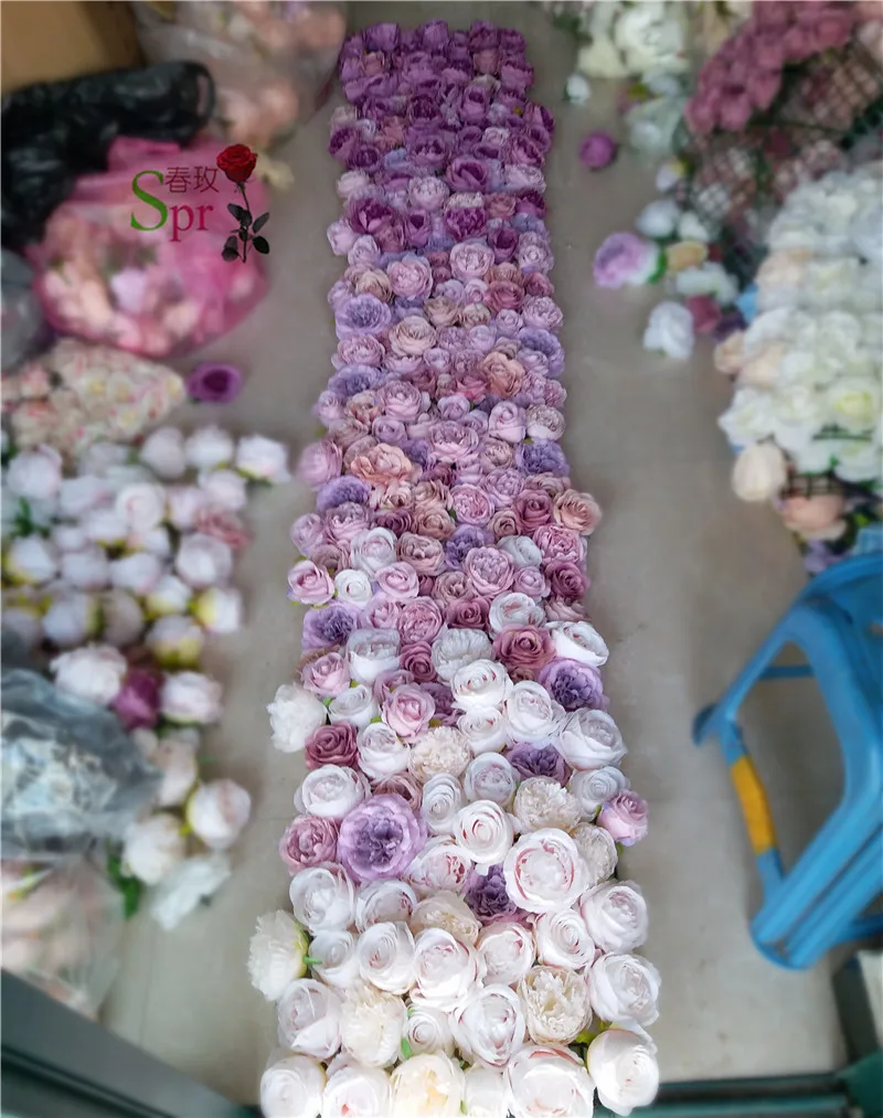 

SPR Free Shipping-2.4*2M 3D Artificial wedding rose flower wall background arrangement flowers road lead flowers decorations