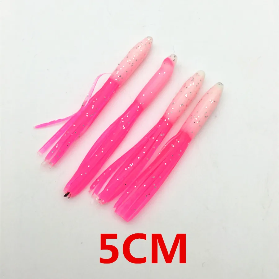 100Pcs*4.5cm /5cm/7cm Fishing Needle Octopus Rig  Artifical Lures Luminous octopus skirt squid lure soft bait squid lures