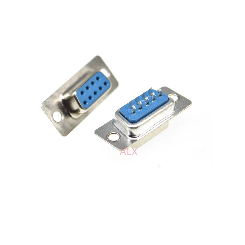 10PCS DB9 FEMALE PCB Mount serial port CONNECTOR  Solder Type D-Sub RS232 COM CONNECTORS 9pin socket 9p Adapter FOR PCB