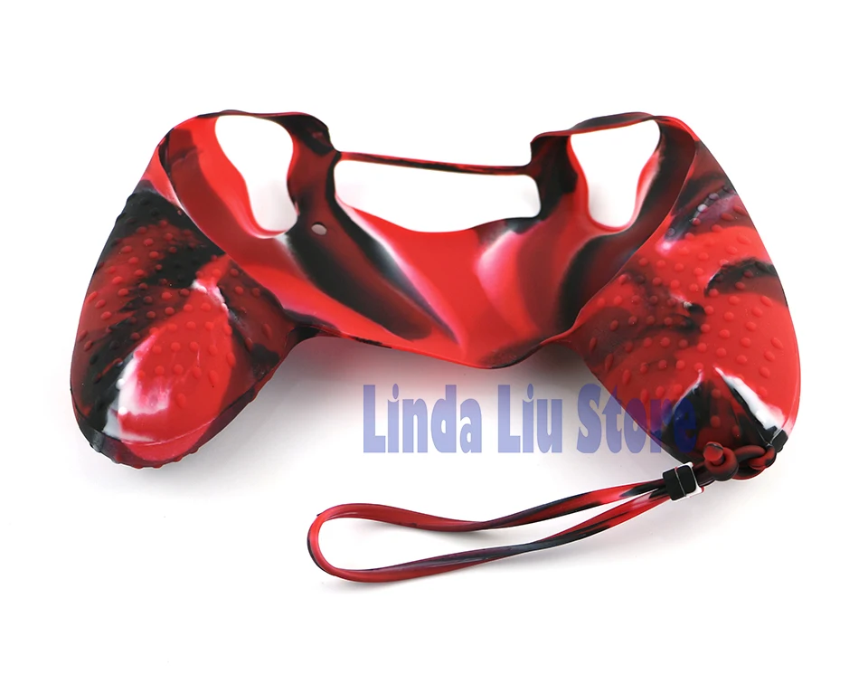 5 قطع 30 قطعة غطاء حماية ناعم من السيليكون اللاسلكي مع حزام معصم لوحدة تحكم PS4