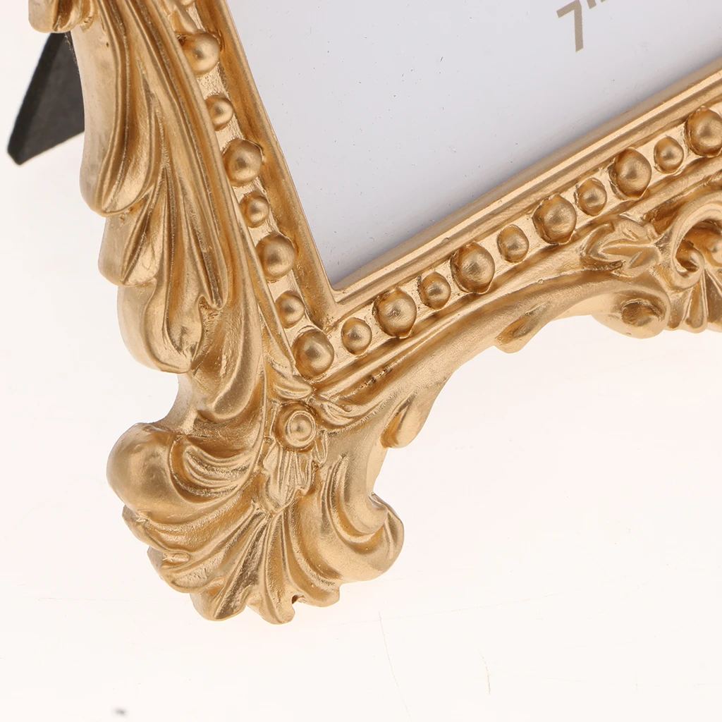 Gold Crown Resin Picture Photo Frame Baroque Luxury Style Home Décor Gold Crown Photo Stand Tabletop Frame with Stand