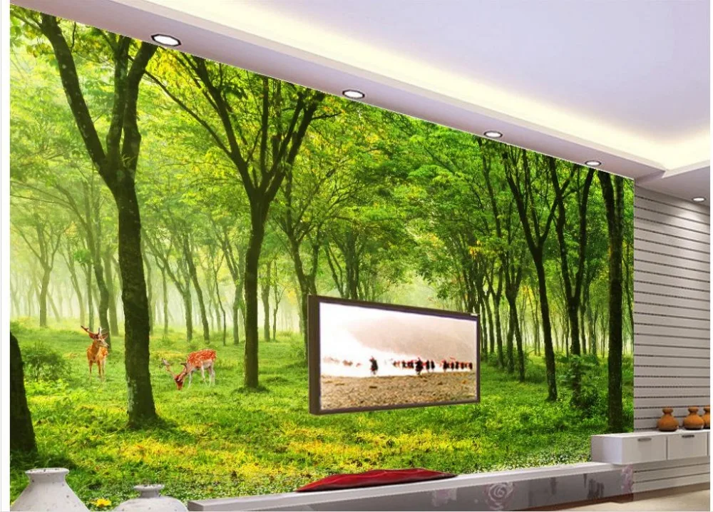 

wall mural photo wallpaper 3d murals wallpaper for living room custom 3d photo wallpaper Forest scenery Home Decoration