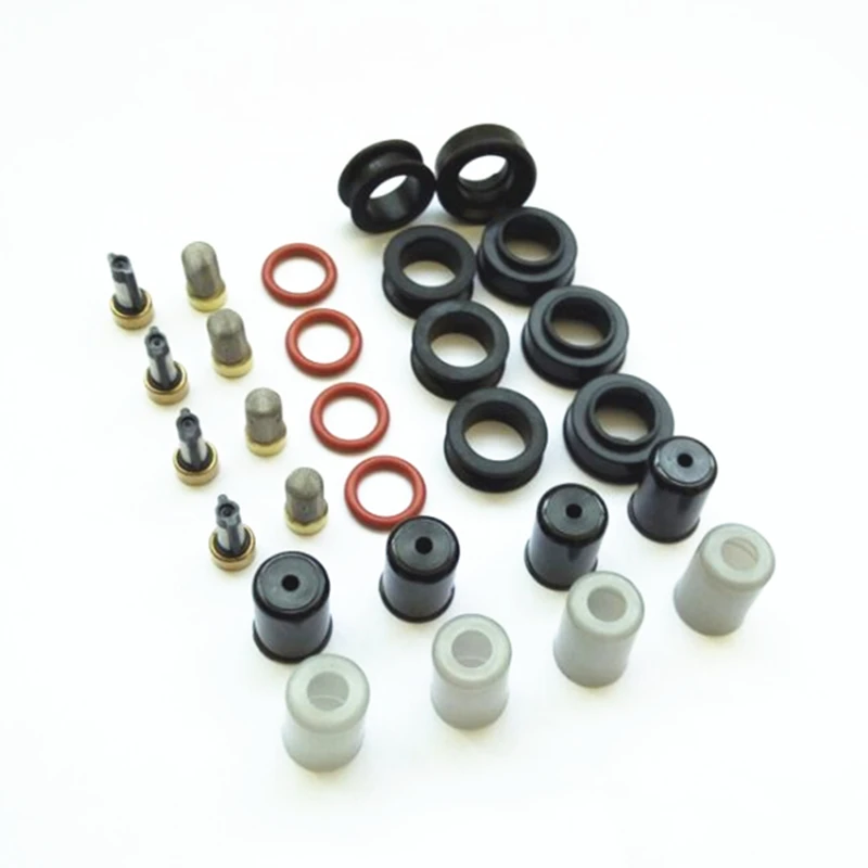 Free shipping 4sets Fuel Injector Repair Kit For Toyota Pickup 4Runner 2.4L Fuel Injector Service Kit Grommets O'rings Filters