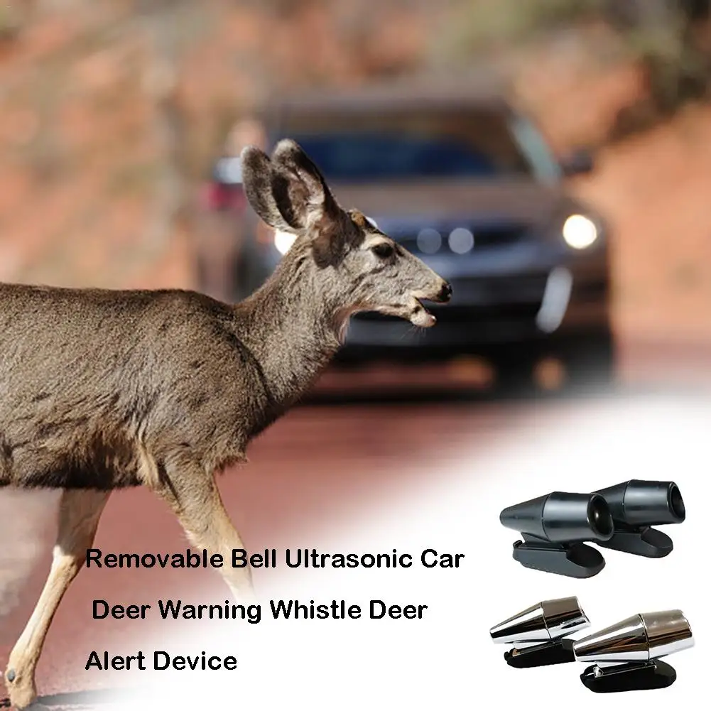 2Pcs Universal Auto Safety Alert Device Deer Whistle Device Bell Automotive Black Animal Deer Warning Whistles