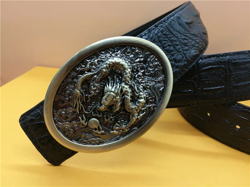 

3-color alloy buckle dragon men's belt Luxury high-quality crocodile belt leather New best selling men's designer belt
