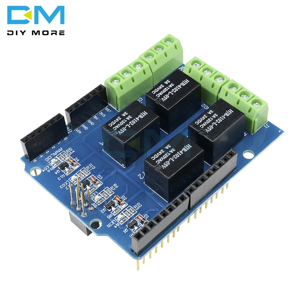 5V 4 Four Channel Module Relay Shield Interface For Arduino Signal Control Power Expansion Drive Board DC 3.3v 5v Red  Indicator