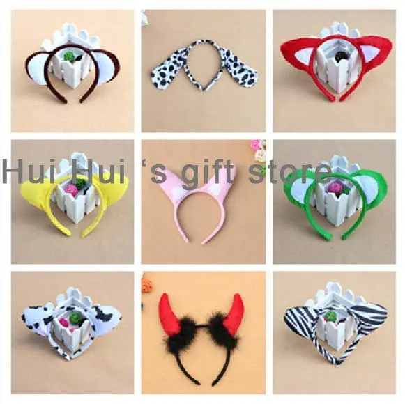 Children adult COSPLAY Animal ear headband bee bear cow zebra mouse monkey frog tiger leopard frog birthday party hairband