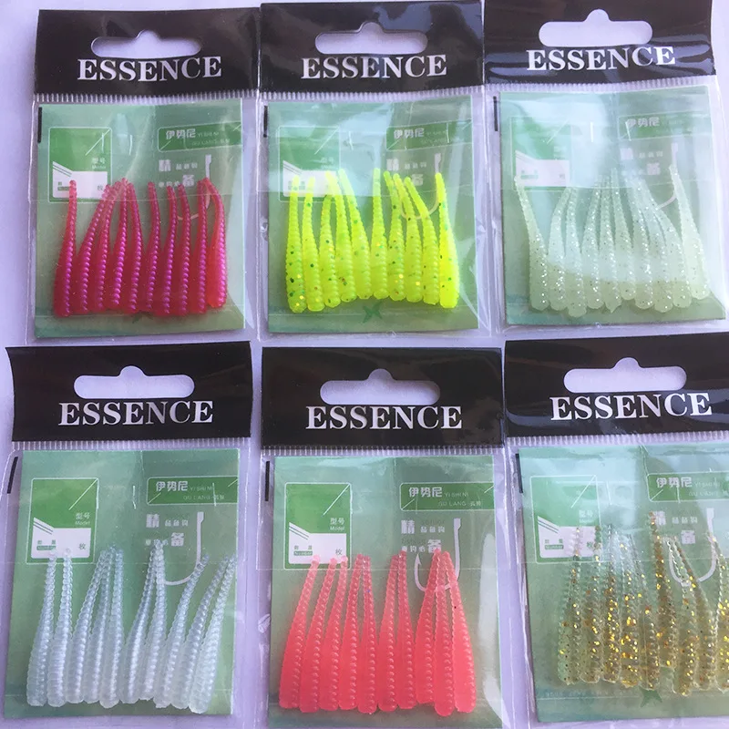 10pcs/lot Soft Baits Fishing Lures 35mm 0.5g Wobblers Artificial Needle tail Silicone Swimbait Worm Bait Pesca