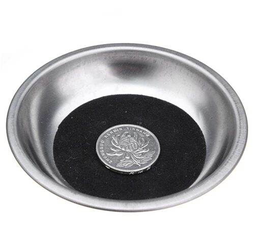 

COINS Into The Cup Wear Close-up Magic Props Toy Stainless Steel Magic Toy Coin Penetrating Magic Trick Tool YH127