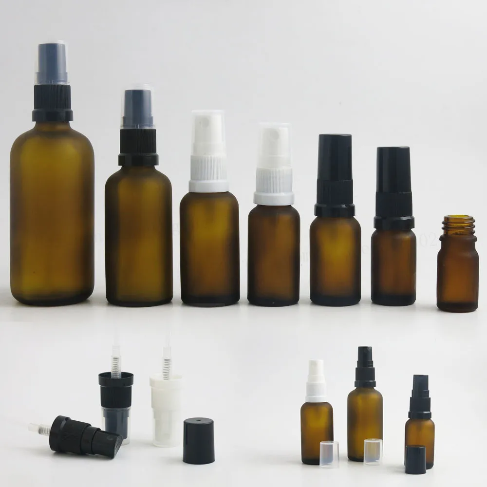 12 x Refillable Syrup Mist Sprayer Bottle  Frost Amber Glass Perfume Containers 10ml 15ml 20ml 30ml 50ml 100ml