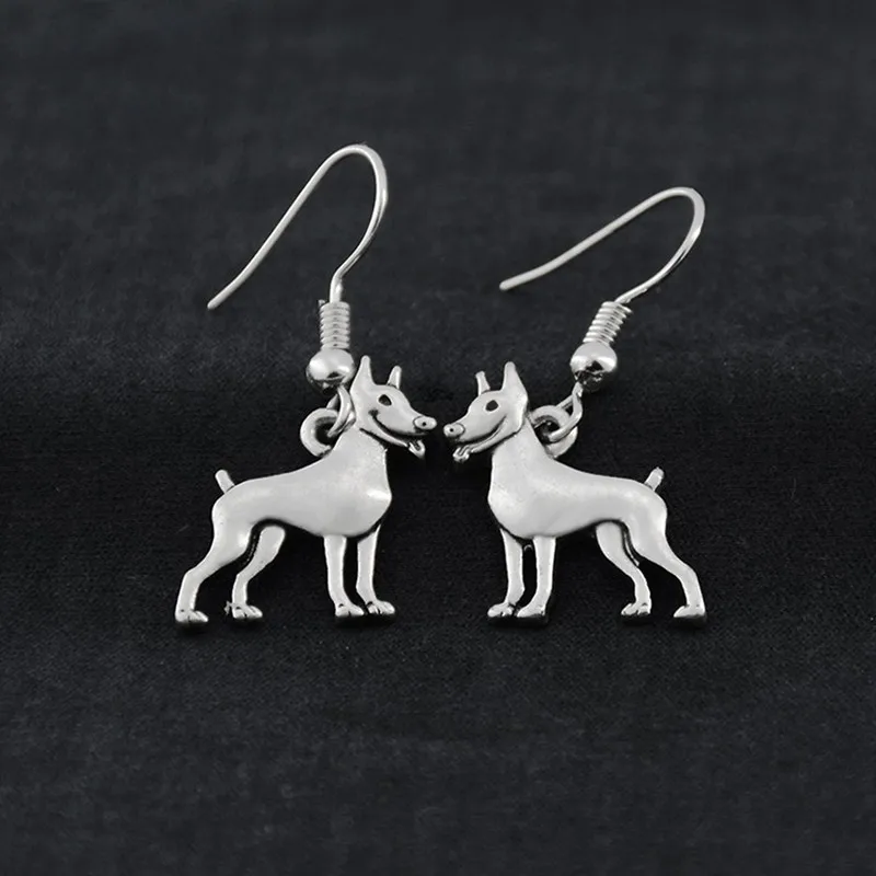 Vintage 3D Doberman Drop Earring Bohemian Dog Charms Earrings For Women Brincos Long Earings fashion Jewelry Pendientes Mujer