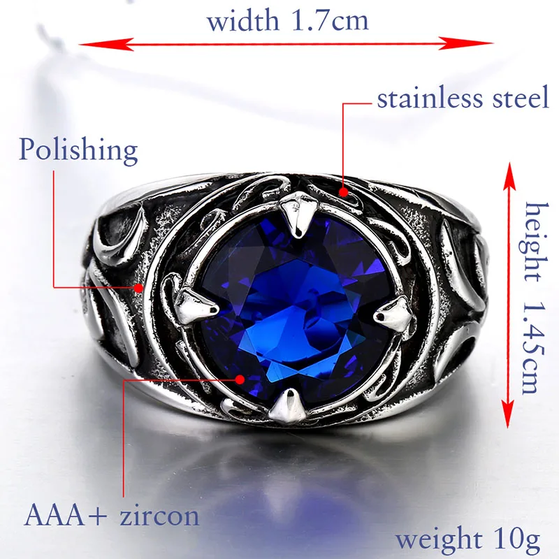 Beier 316L Stainless Steel Viking Pattern zircon Ring fashion scandinavian Amulet for men  the high quality jewelry LR270