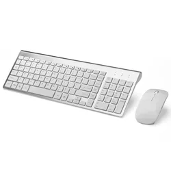 Ergonomic Ultra-Thin Low-Noise 2.4G Wireless Keyboard and Mouse Combo Wireless Mouse for Mac Pc Windows XP/7/10 Android Tv Box