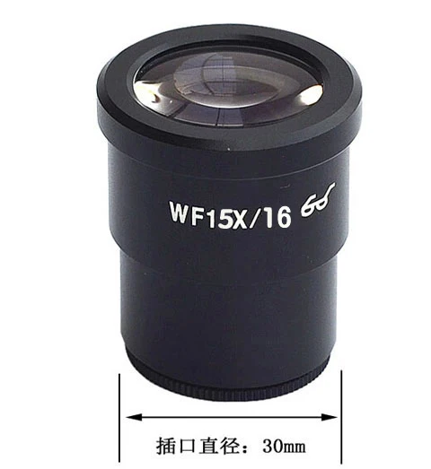 1PC WF15X 16mm High Eyepiont Eyepiece Lens for School laboratory Stereo Microscope with Mounting Size 30mm Reading Scale 0.1MM