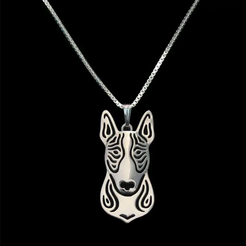 Women\'s Alloy Pet Dog Necklaces Lovers\'s Bull Terrier Pendant Necklaces