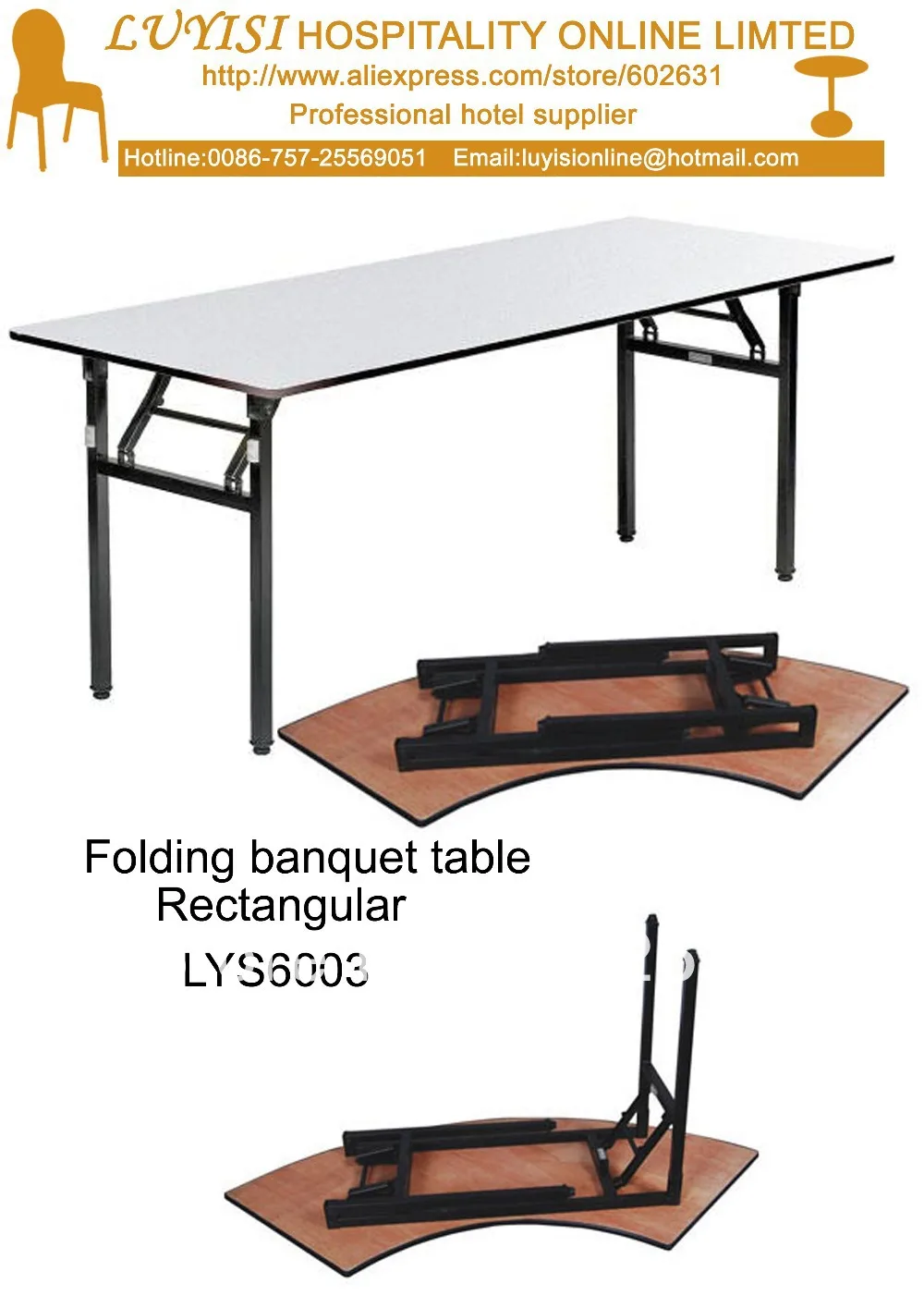 

30"W x 72"D x 30"H mm Folding banquet table,Plywood 18mm with PVC(White)top,steel folding leg,2pcs/carton,fast delivery