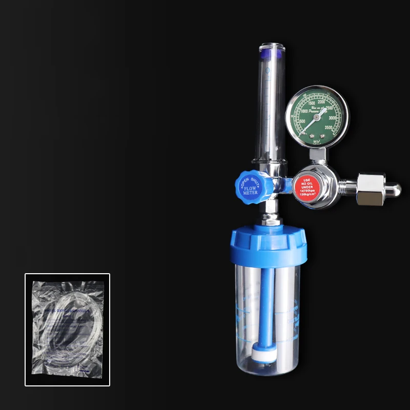 O2 Flow Meter Gas Regulator Flowmeter Medical Oxygen Inhalers Pressure Reducer Humidifying Cups Color Random Free shipping