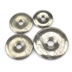 50mm  40mm  35mm 30mm Donut Shape Pendant Natural Pyrite Stone Beads Pendant DIY Loose Beads For Jewelry Making