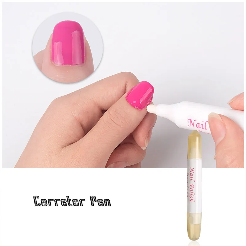 2016 Hot Selling Manicure Nail Art Polish Corrector Pen Nail Gel Remover Cleaner Pen + 3 Vervanging pen punt