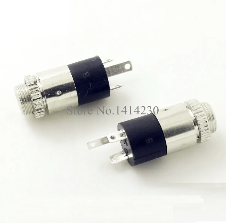 100PCS 3.5MM cylindrical socket PJ392 Stereo Female Socket Jack with Screw 3.5 Audio Headphone Connector PJ-392