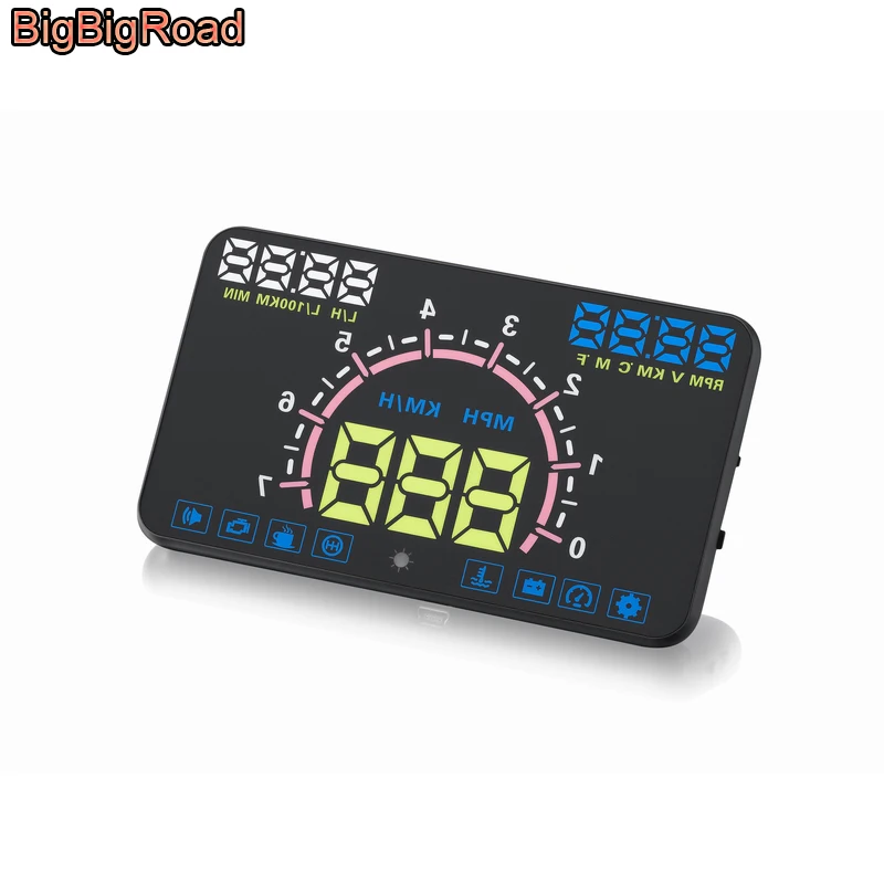 

BigBigRoad Car HUD Head Up Display Windscreen Projector OBD2 EUOBD For Toyota Yaris Vios Camry Crown Fortuner SW4 Prius Previa