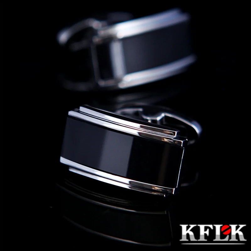 KFLK Jewelry shirt cufflink for mens designer Brand Black Cuff link french Button High Quality Luxury Wedding male guests