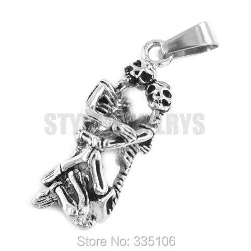 Free shipping! The Love to Die Pendant Stainless Steel Jewelry Fashion Skull Biker Pendant Lovers Pendant SWP0293