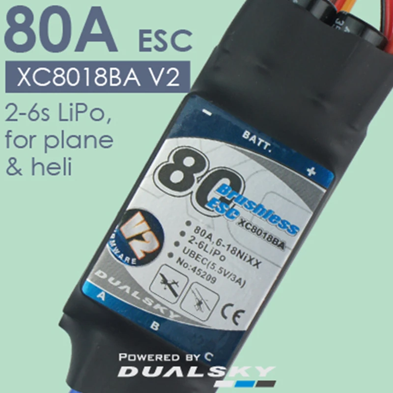 

DualSky XC8018BA V2 80A ECS with BEC for RC Car RC Model