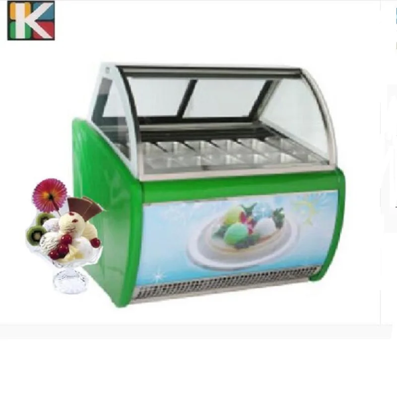 12 pan  ice cream popsicle cake display case refrigerator showcase with factory price free shipping by sea