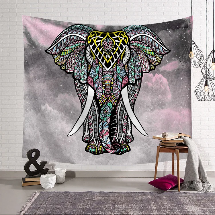 CAMMITEVER Water Color Painting Religious Elephant Buddhism Tapestry Home Decoration Wall Art Hippie Wall Hanging Bohemian