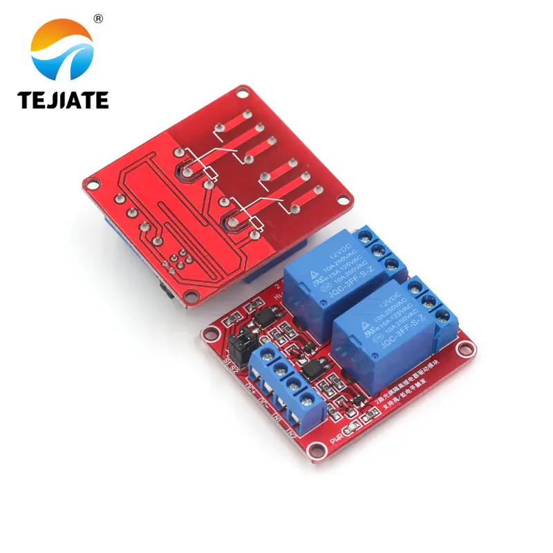 2 Channel Relay Module With Optocoupler Isolation 2 Way 5V 12V 24V Support High And Low Level Trigger Development-Board