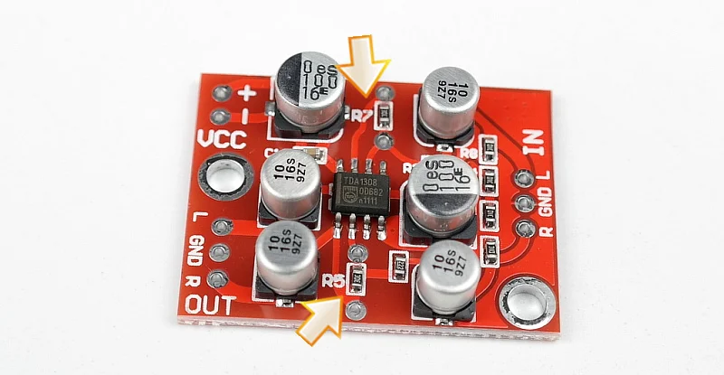 3V-6V Stereo TDA1308 Amplifier Board Preamplifier audio Board Module 5 times magnified