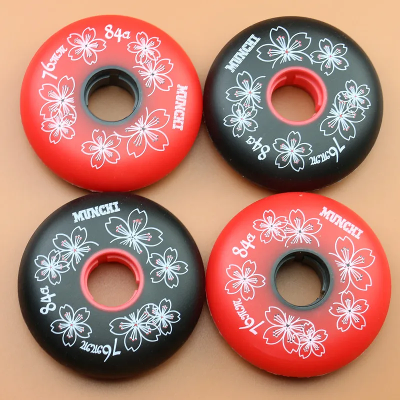 

84A Slalom Wheel for Inline Skates Shoes 80mm 76mm 72mm Black Red Roller Skating Wheel Rodas for SEBA HV HL High for Powerslide