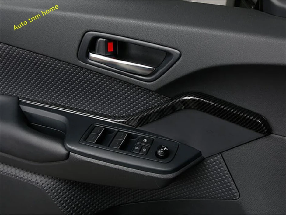 

Car Interior Decoration Parts Inner Door Handle Armrest Strip Cover Trim Fit For Toyota C-HR CHR 2016 - 2022 / Carbon Fiber Look