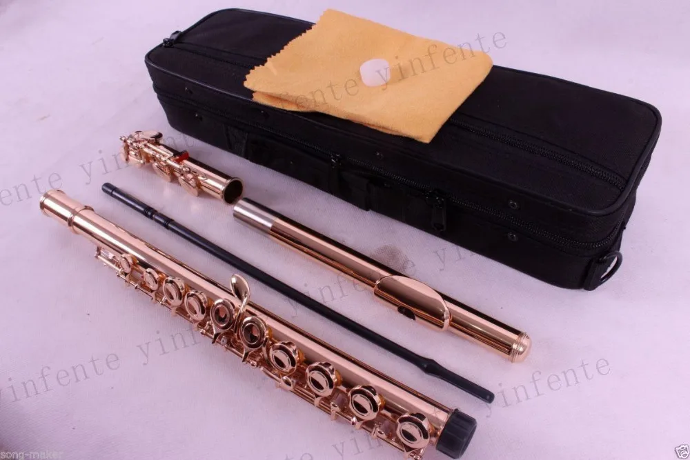 

New flute 16 hole Closed Hole Powerful Sound Profession E key Golden Keys #1