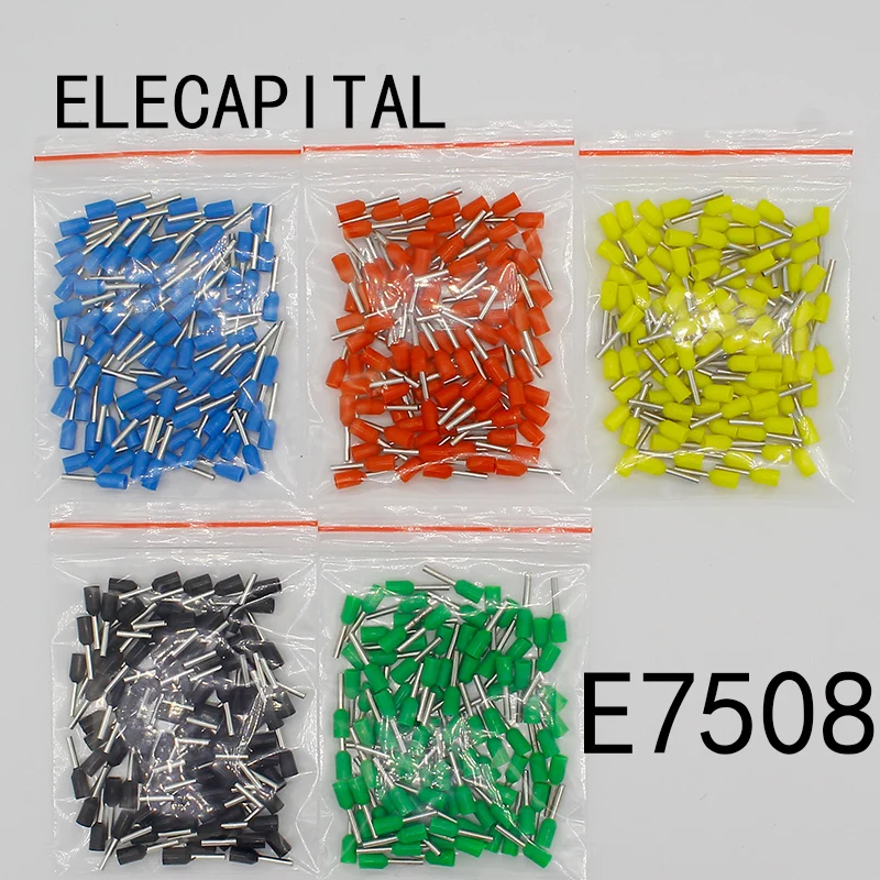 E7508 100PCS/Pack Tube insulating Insulated terminals 0.75MM2 Cable Wire Connector Insulating Crimp Terminal Connector E-