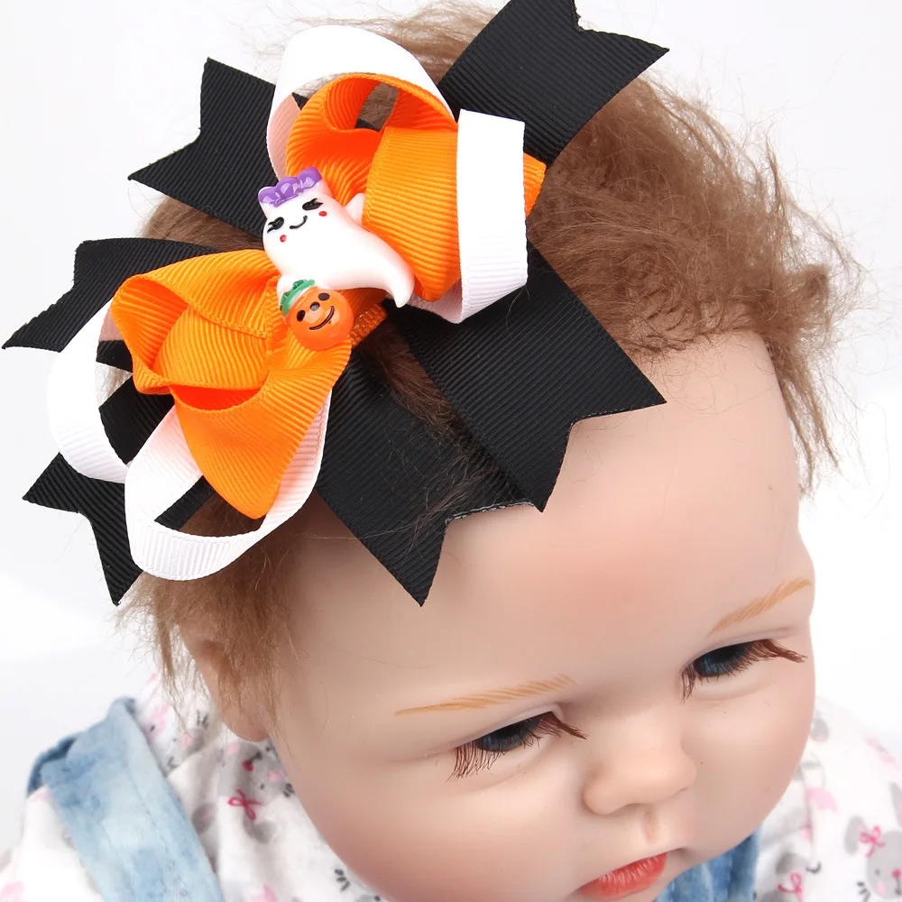 Halloween Bat Ghost Pumpkin Baby Girl Hairpins Hairclip Newborn Kids Children Hair Accessory Hairbands Photography Clothing