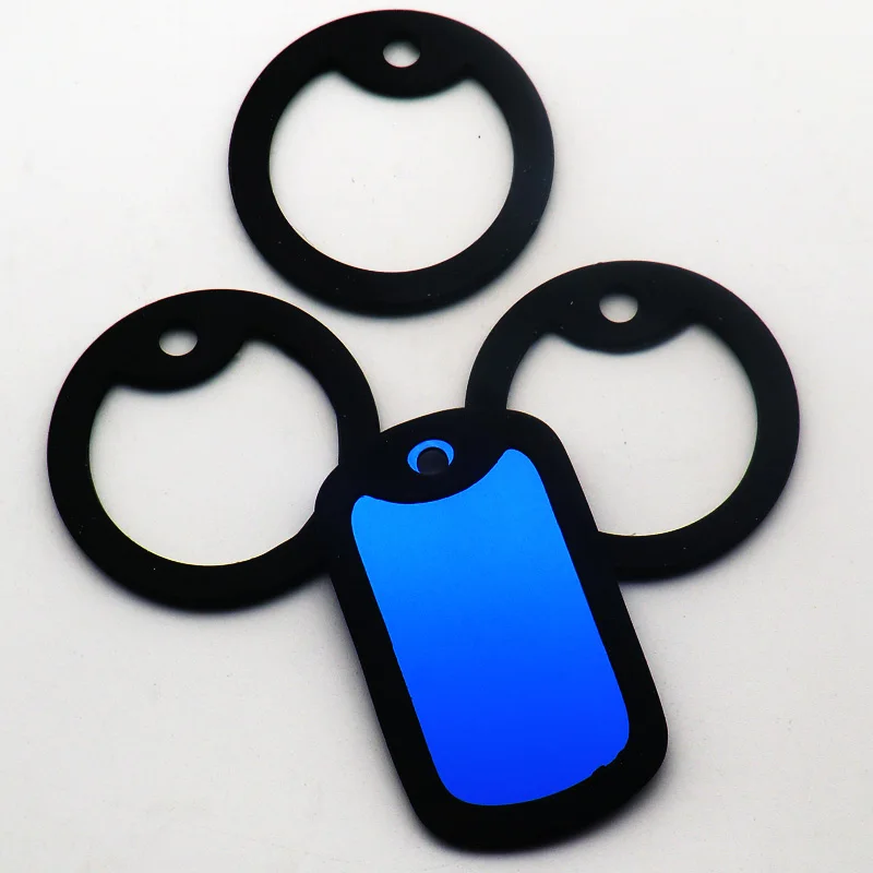 Wholesale 100Pcs Black Silencer Personalized Man Tag Accessories Dog Tag For Man Silencer Rubber Round Jewellery Tag