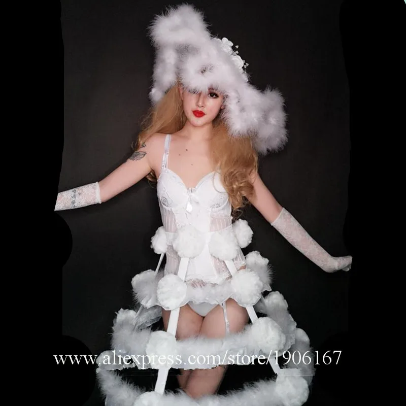 New Design Sexy Lady TV Show Costume Nightclub Ballroom Clothes Commercial Party Dress Halloween Christmas Dance Suit With Hat