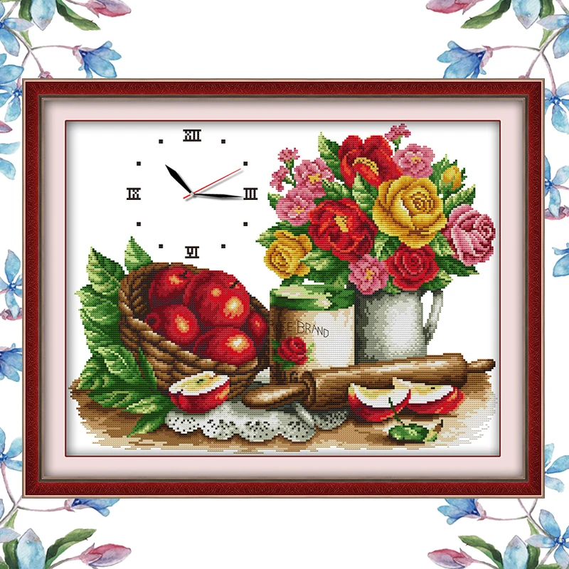 NKF Flowers and fruit needle craft cross stitch charts counted stamped Christmas cross stitch kits for home decoration