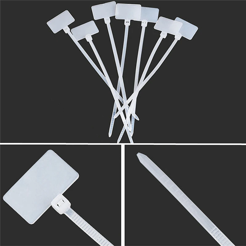 2.5*100mm 100pcs zip ties Write On Ethernet RJ45 RJ12 Wire Power Cable Label Mark Tags nylon cable ties