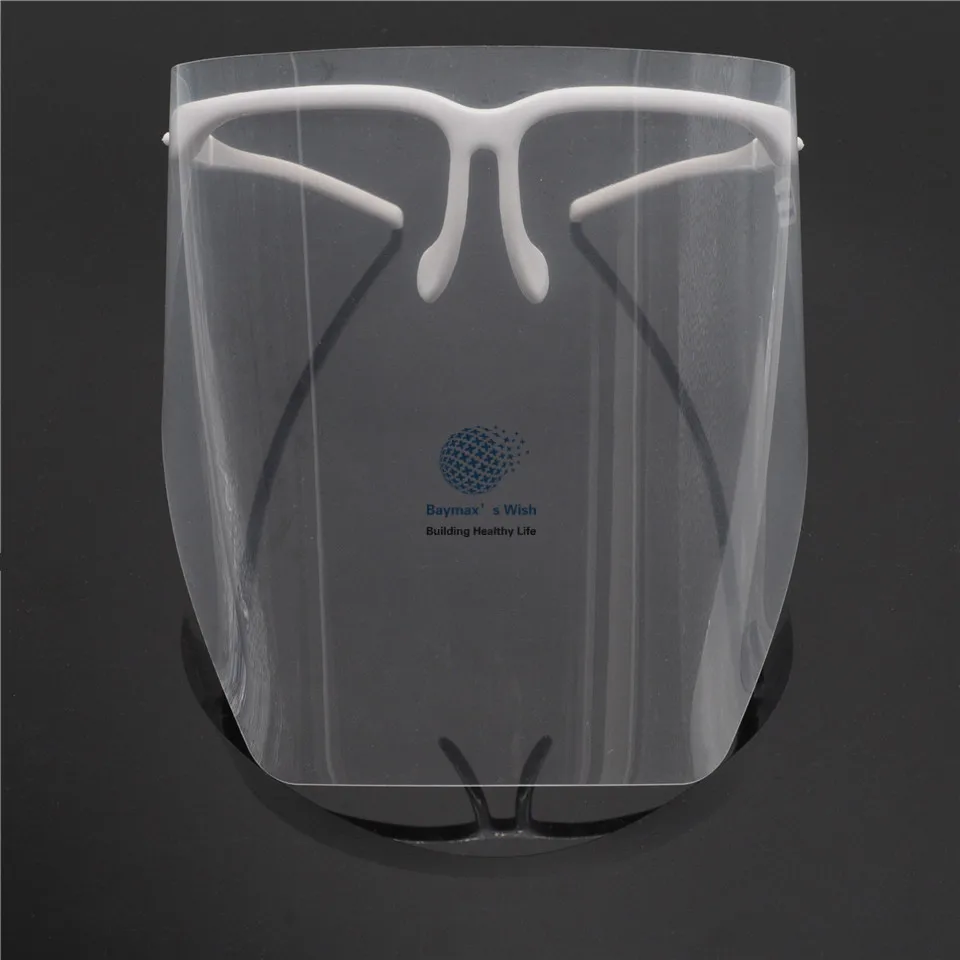 Adjustable Full Face Shield And 10 CLEAR Detachable Visor Wear On Eyes White