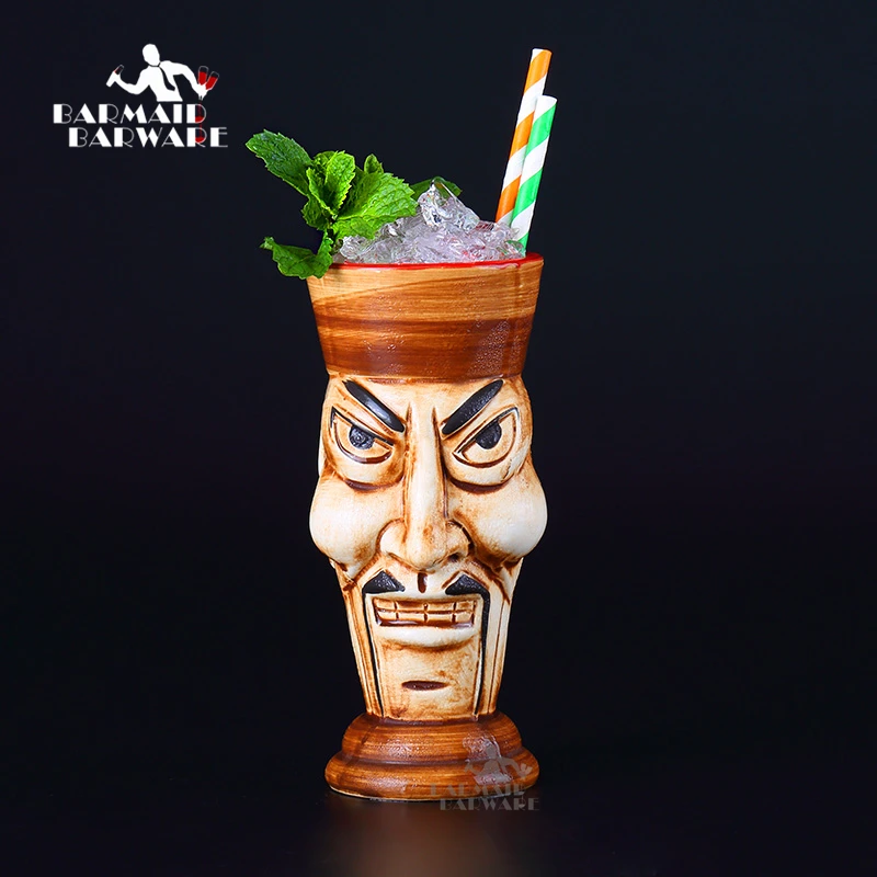 

470ml Hawaii Ceramic Tiki Mug Creative Porcelain Beer Wine Mug Cup Bar Tools