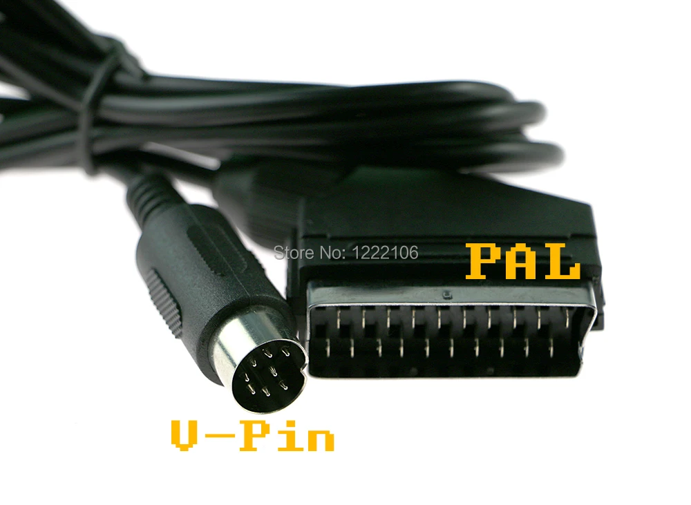 1PCS Pal V pin 1.8m RGB Scart Cable for Sega Mega Drive 1 MD1 RGB cable cord Sega Genesis 1 Console