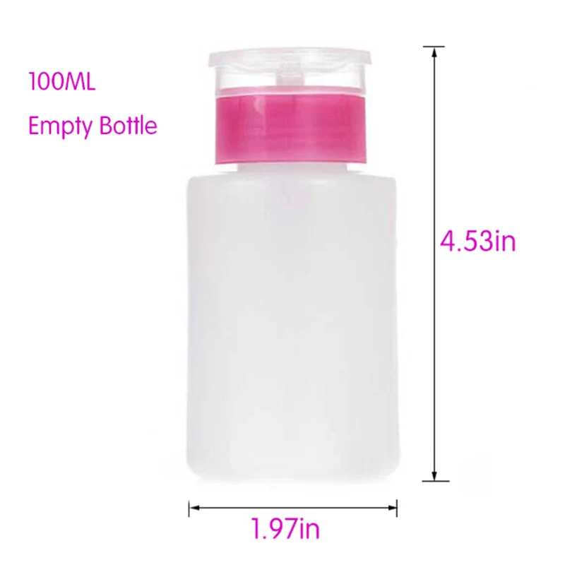 Brainbow 1pc Pump Polish Dispenser Nail Art Polish Cleaner Remover Empty Bottle 100ml Liquid Container Beauty Accessories Tools