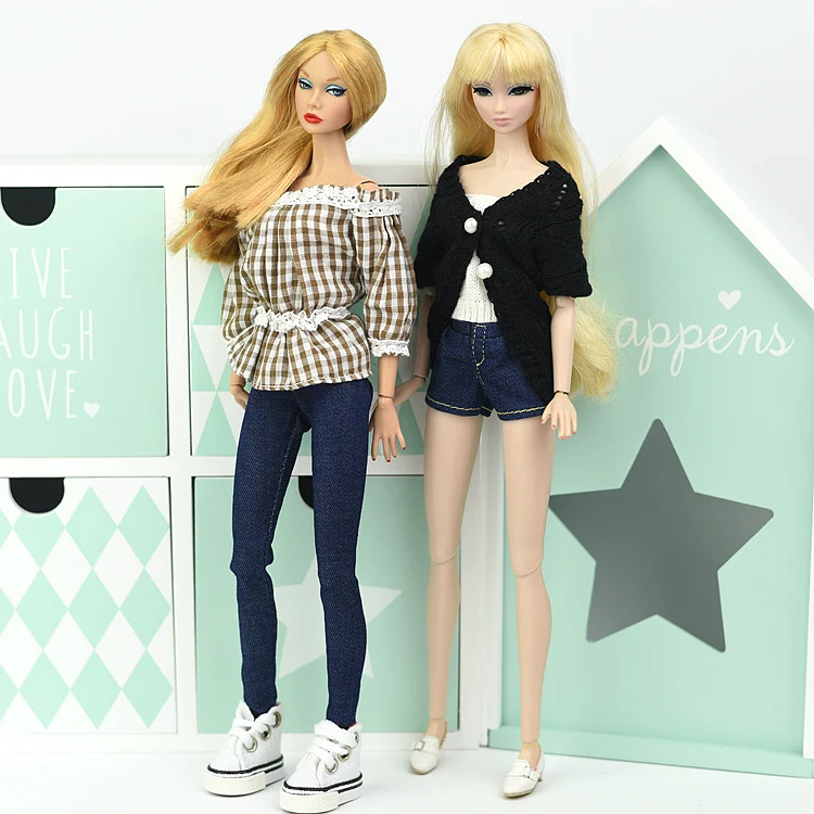 Casual Doll Accessories Micro-tight trousers shorts pants blue jeans For Barbie kurhn licca blyth Dolls 1/6