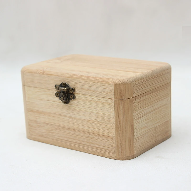 

Wooden Storage Box with Locking Lid, Handmade Craft Jewelry, Small Items, Creative Keeping Brief Design, Nature