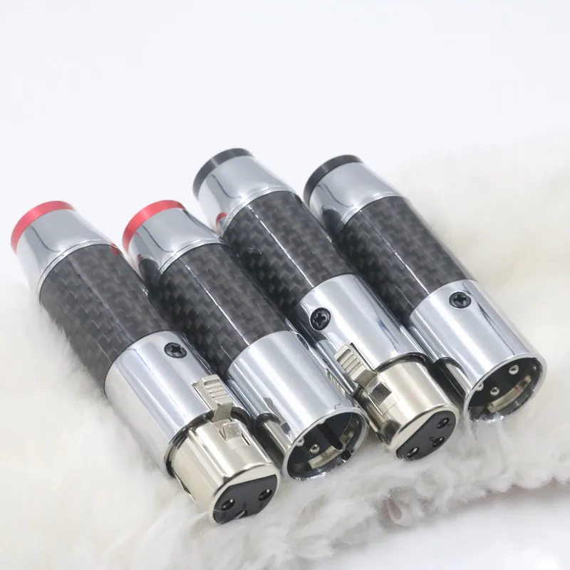XLR Stecker Jack XSSH HIFI Audio Schwarz Carbon Faser Tellur Kupfer Überzug Rhodium Gold Nylon Weiblich Männlich 3 Pins XLR stecker – Detail 3