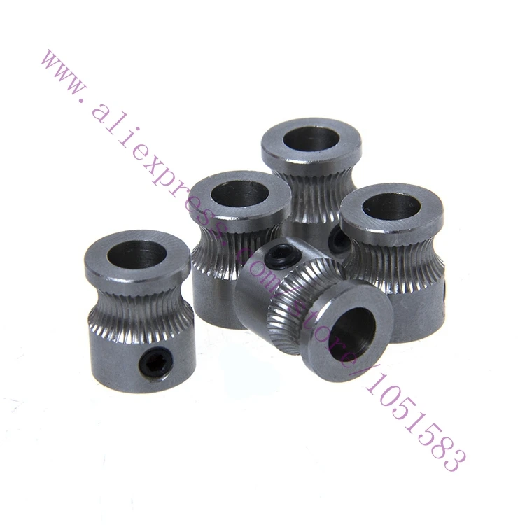 5PCS Newest ID 5mm OD 9mm MK8 stainless steel extrusion gear For Reprap MK 3d printer 1.75/3.0mm filament